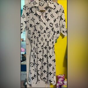 Black and White Patterned Dress